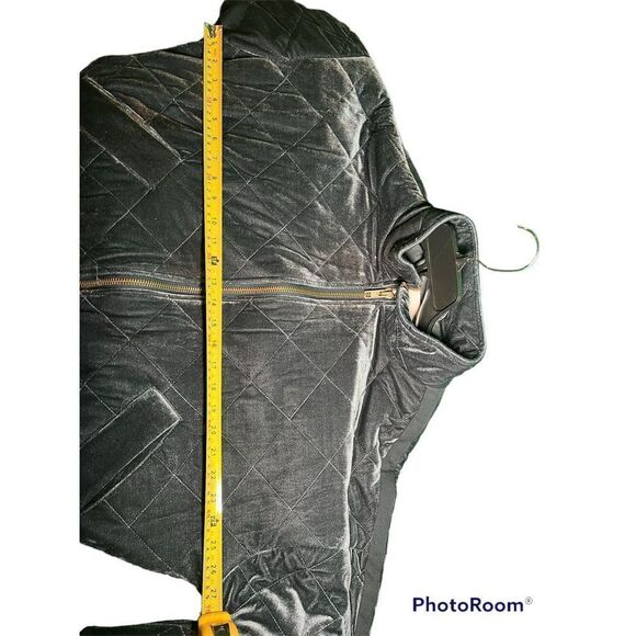 Avec Les Fils Box Quilt Charcoal Navy Oversize Jacket - Picture 4 of 10